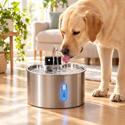 Labrador drinking from the PetCascade 7L fountain