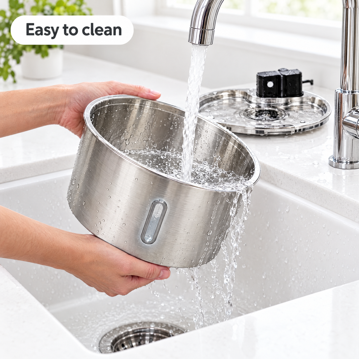 Easy to clean stainless steel bowl
