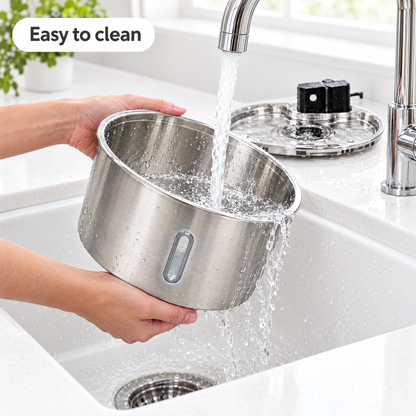 Easy to clean stainless steel bowl