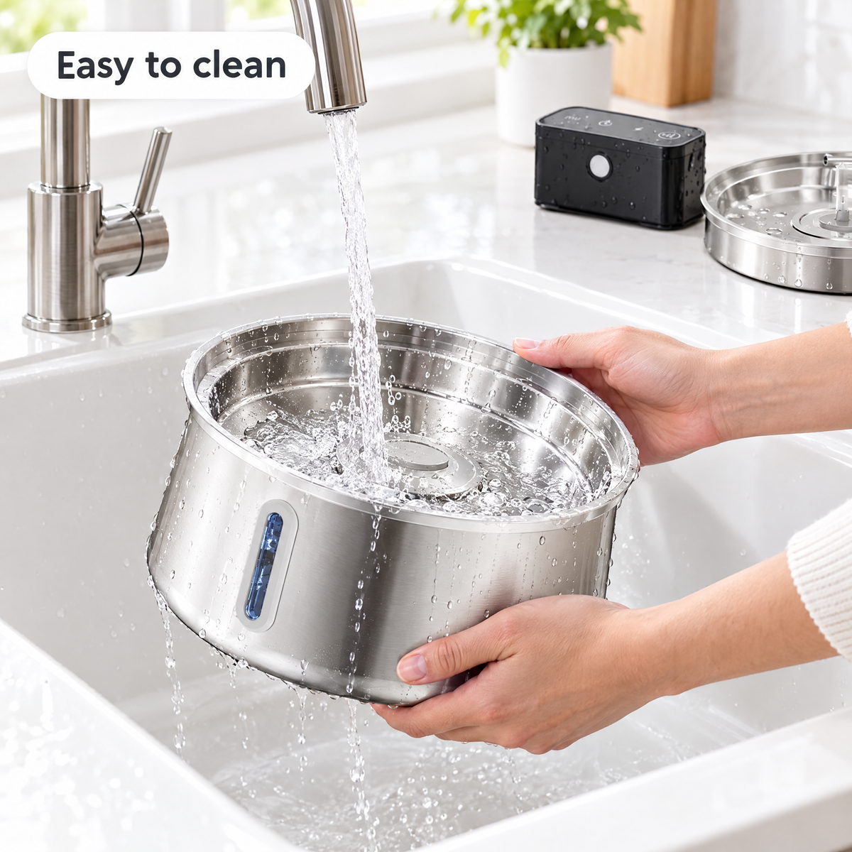 Easy to clean 4L stainless steel bowl